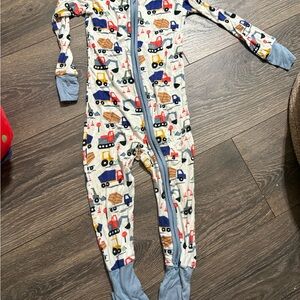 Little Sleepies Construction Print Footie Pajama - Multicolor
